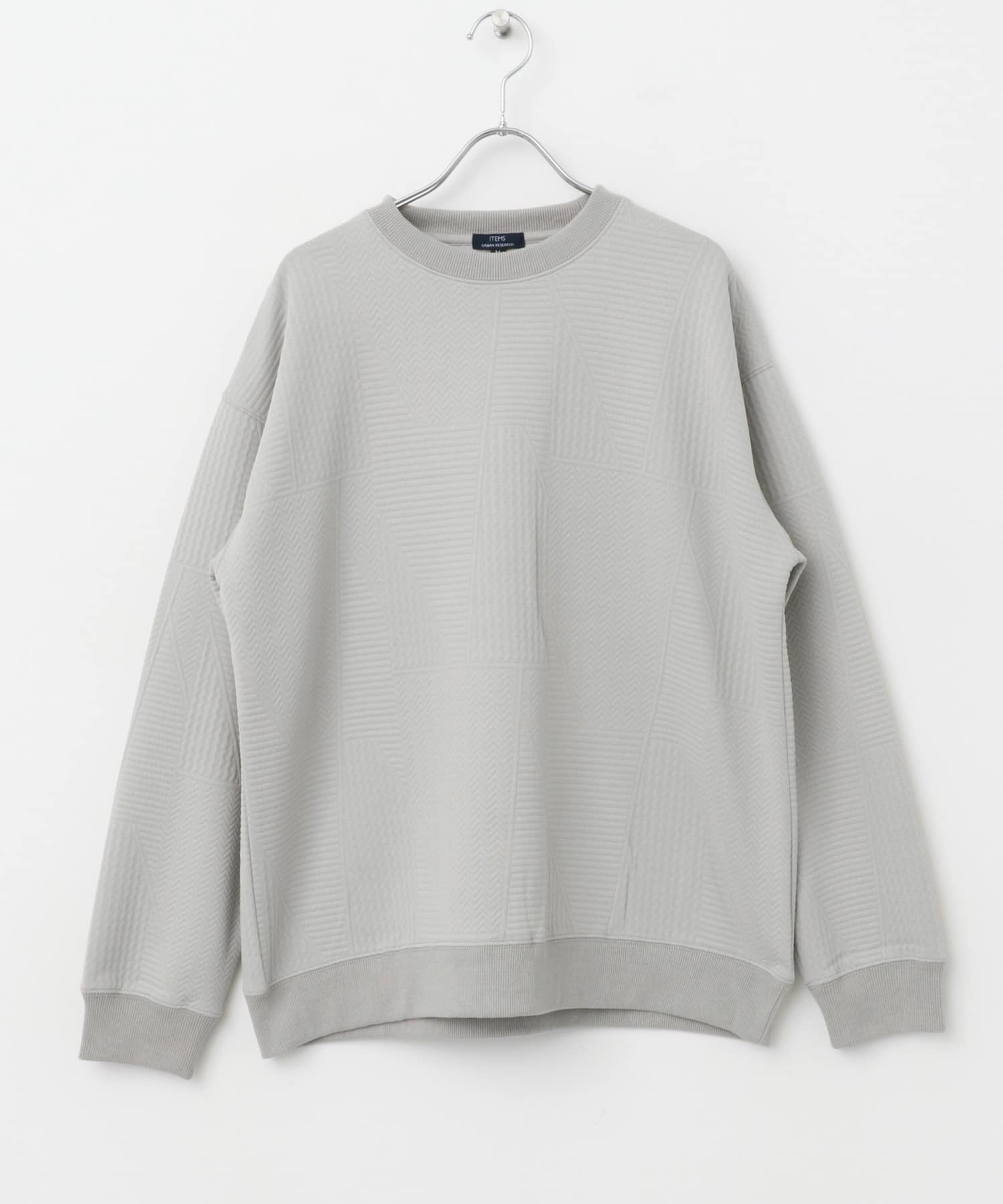 ジオメジャカード クルーネックトップス GRY M