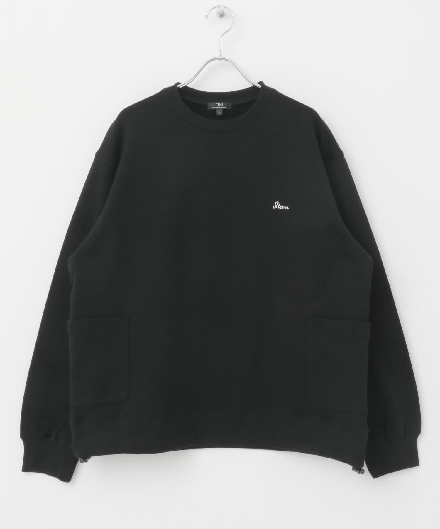 サイドポケット スウェットプルオーバー BLK M
