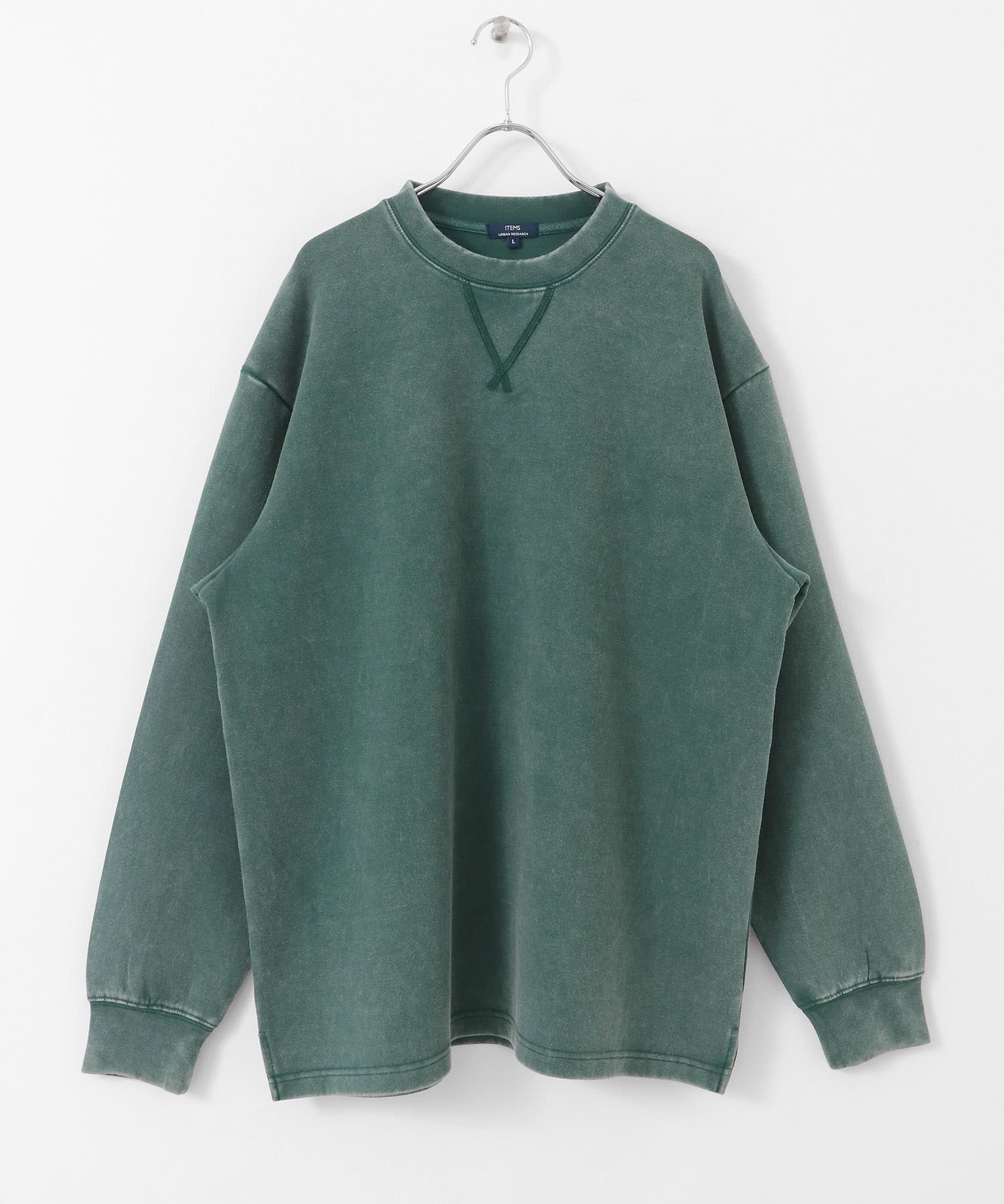 フェードダンボール クルーネックTops GRN M