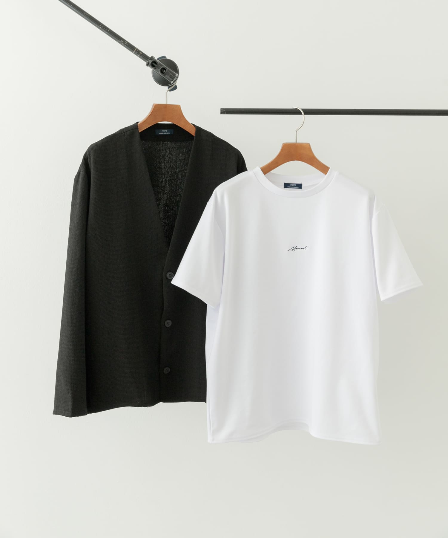 ドライタッチカーディガン+刺繍ポンチTシャツセット