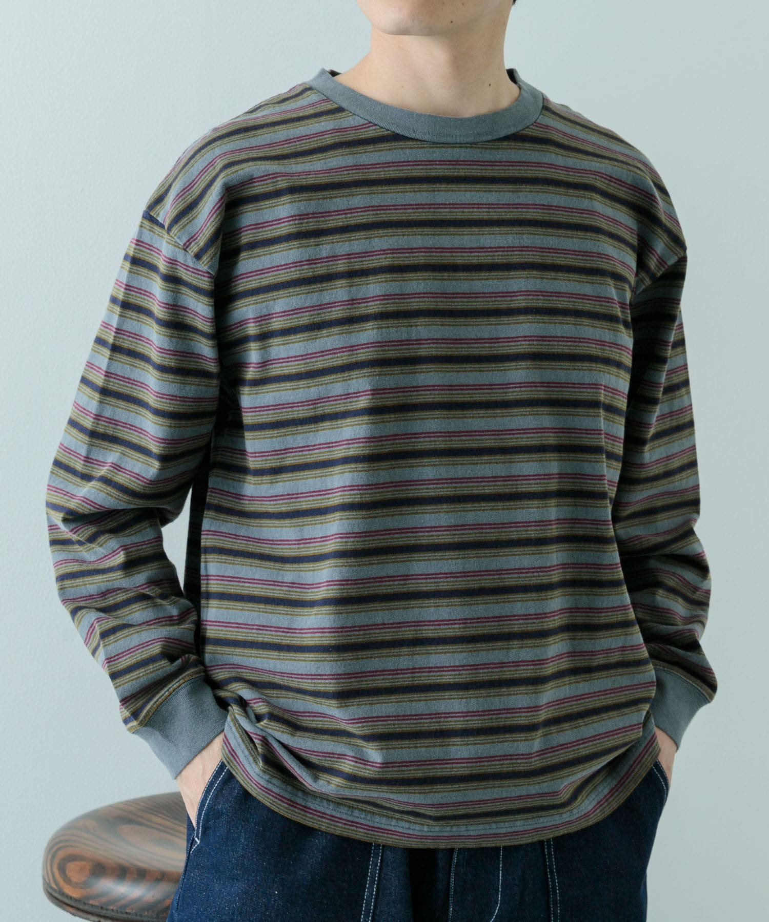 オーバーダイマルチボーダーカットソー