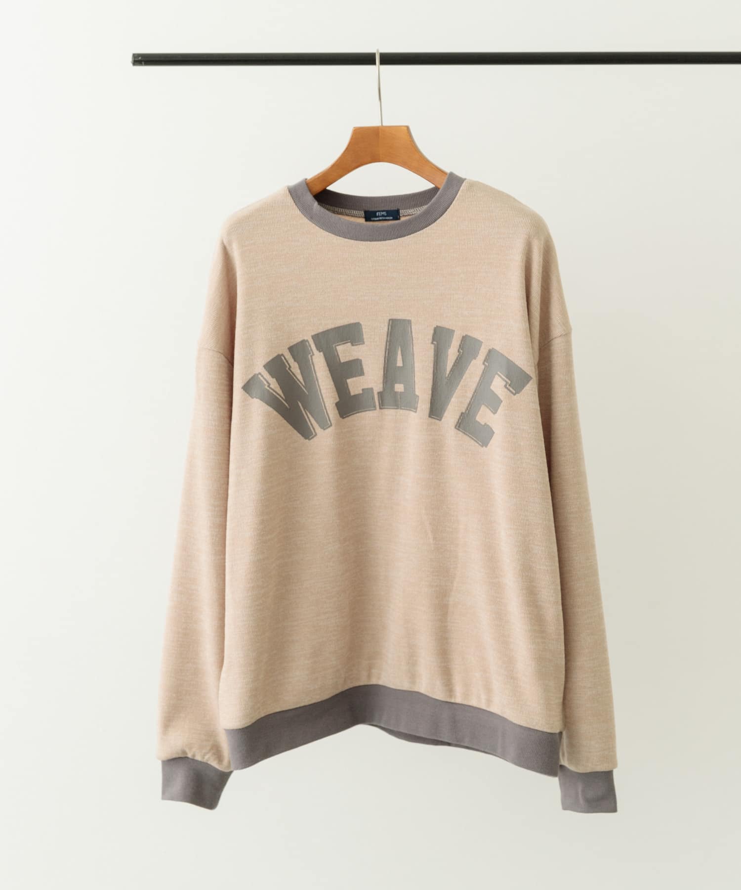 ビンテージプリントスウェットライクニット BEG M