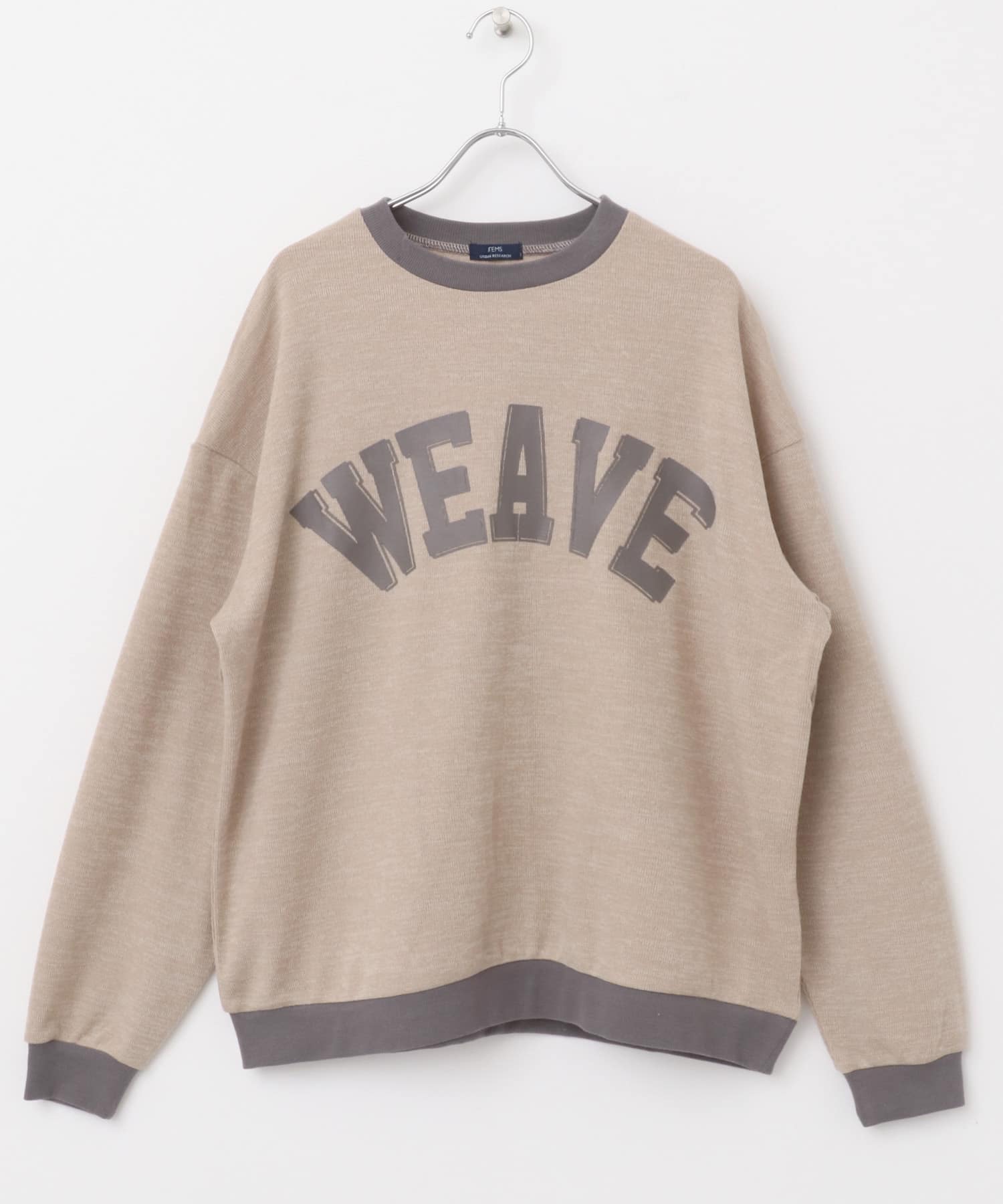 ビンテージプリントスウェットライクニット BEG M