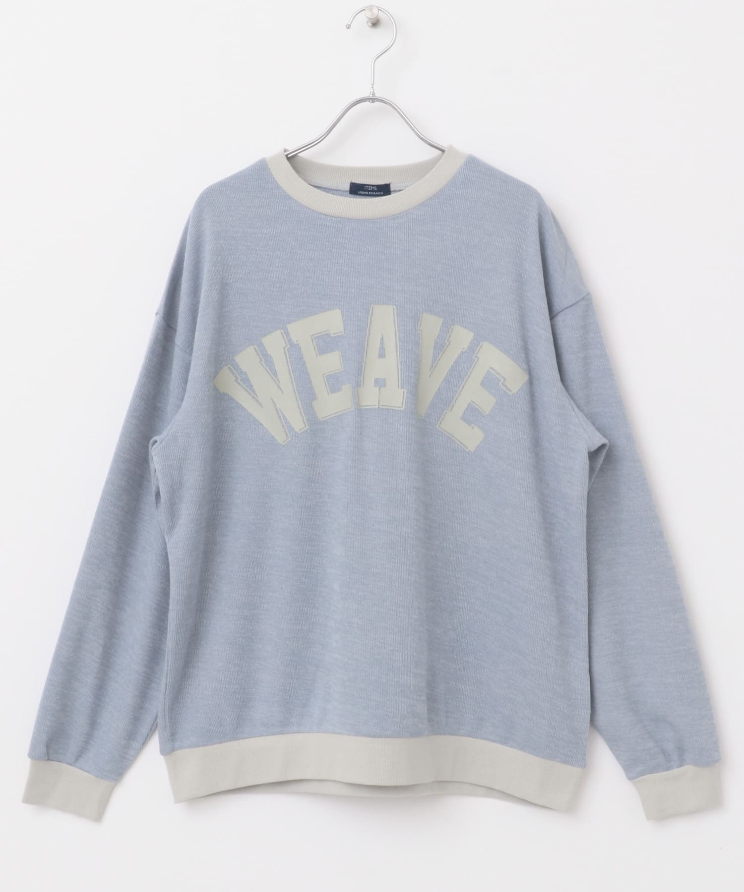 ビンテージプリントスウェットライクニット BLU M