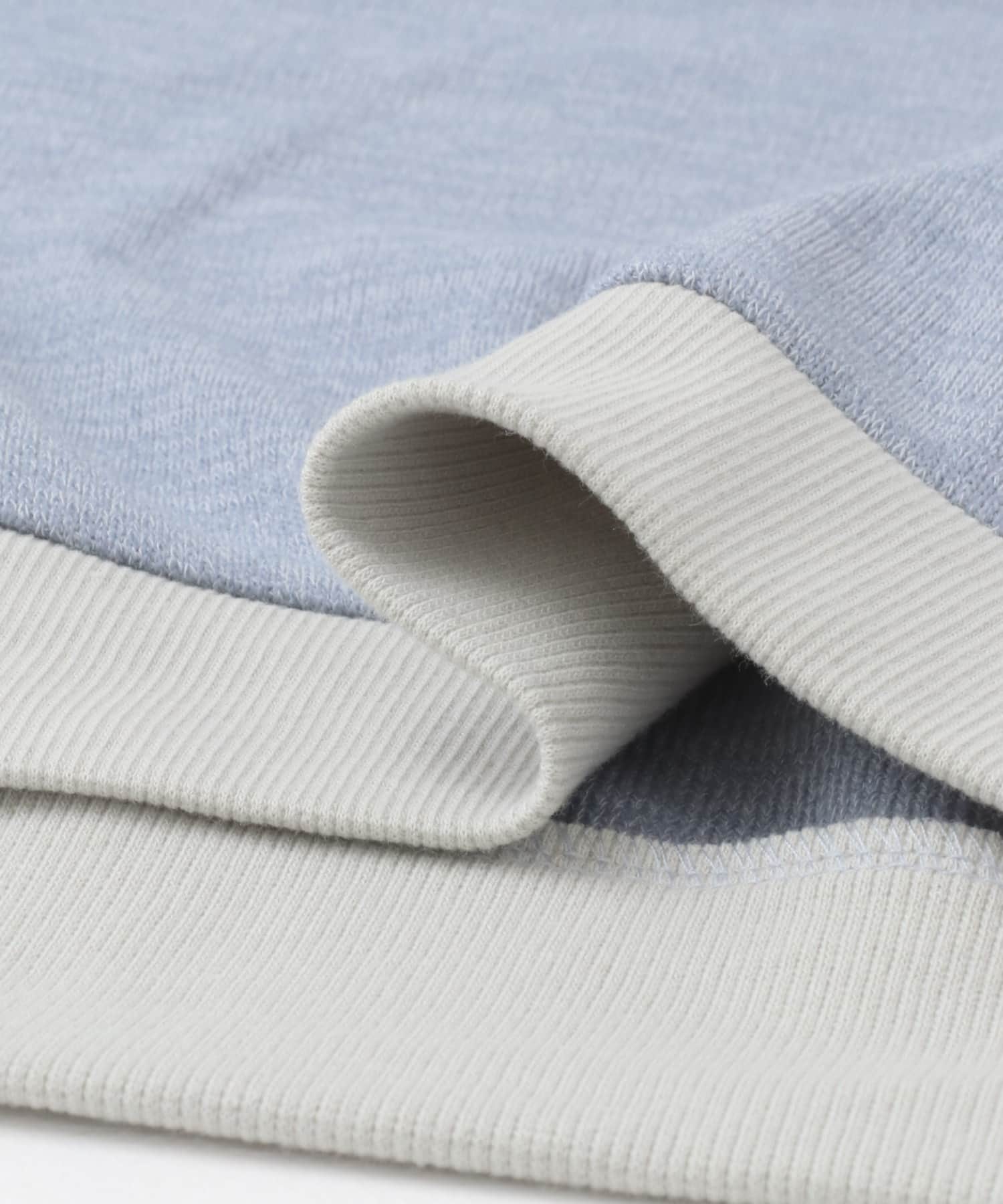 ビンテージプリントスウェットライクニット BLU M