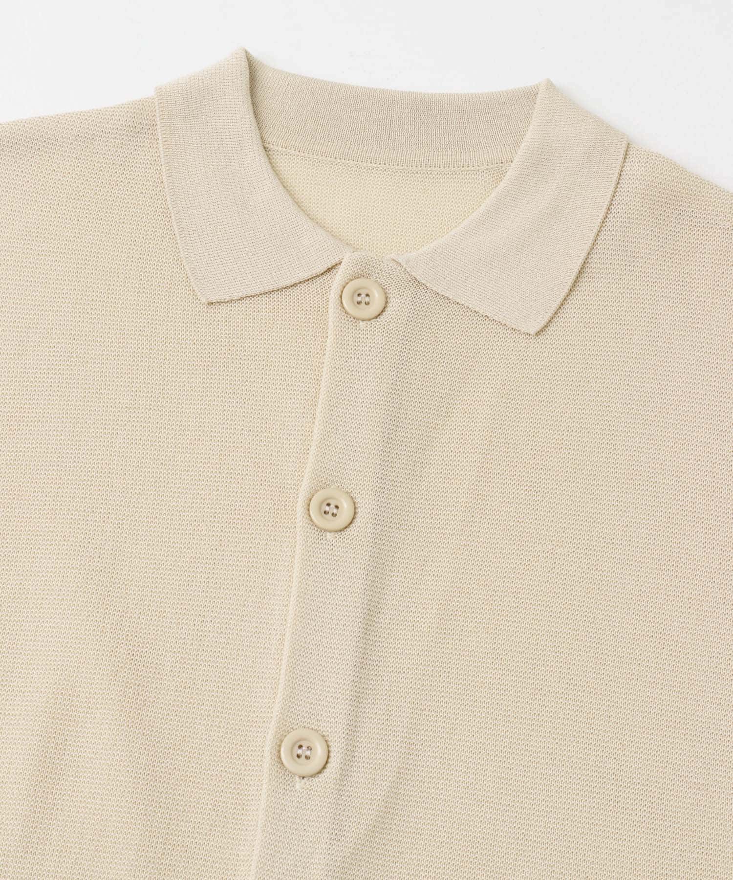 ガーター編みニットシャツカーディガン NTL M