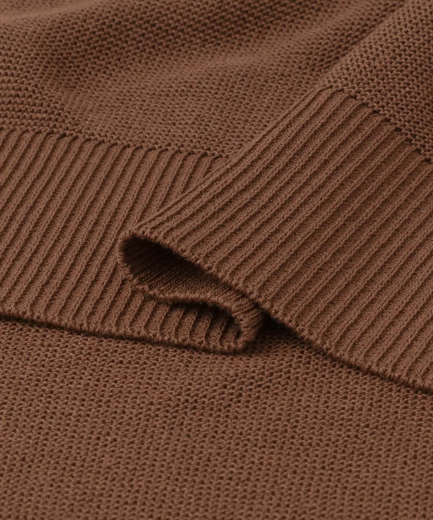 ガーター編みスキッパーニット BRN M