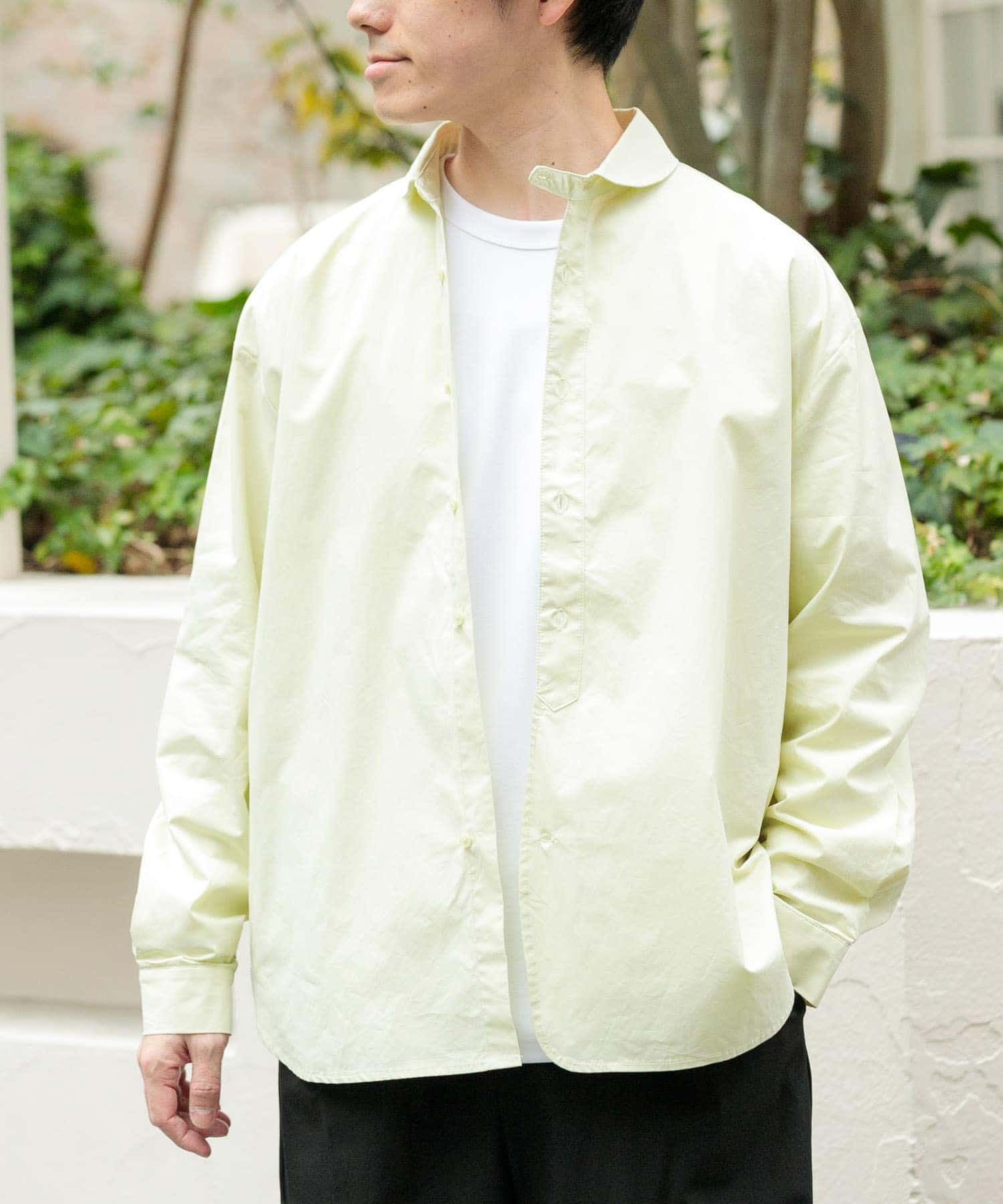ブロード ラウンドカラーシャツ(M LIME GREEN): トップス｜URBAN