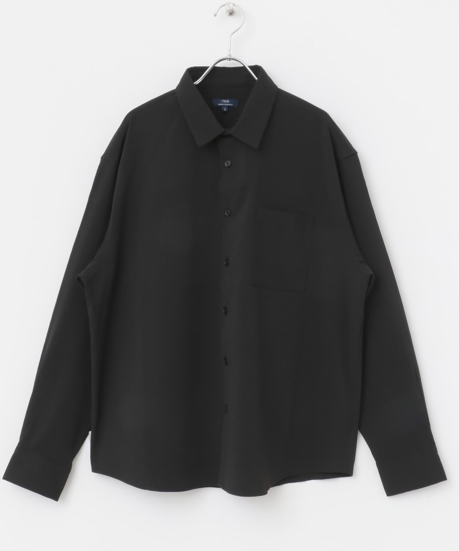 『セットアップ対応』ヨウリュウレギュラーカラー長袖シャツ BLK M