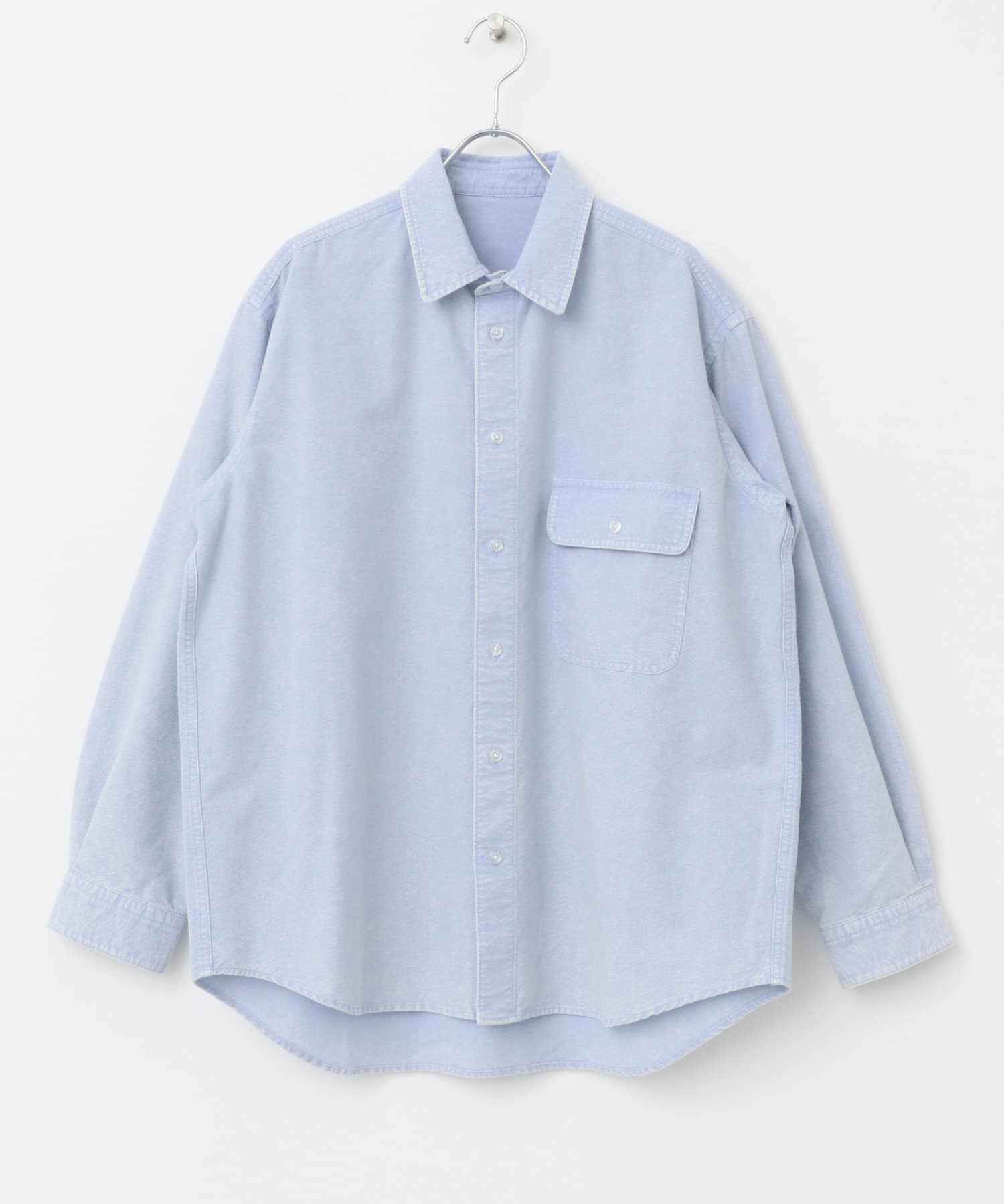 ケミカルウォッシュオックスフォードシャツ BLU M
