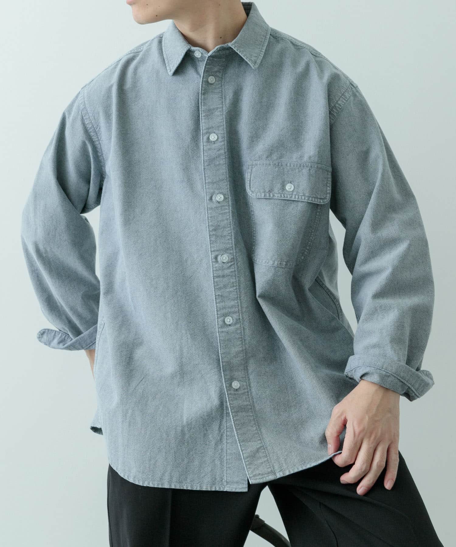 ケミカルウォッシュオックスフォードシャツ