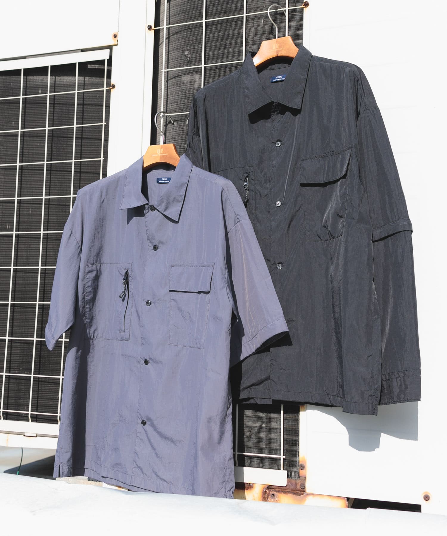 『セットアップ対応』スーパーライトナイロン2wayシャツ CHA M