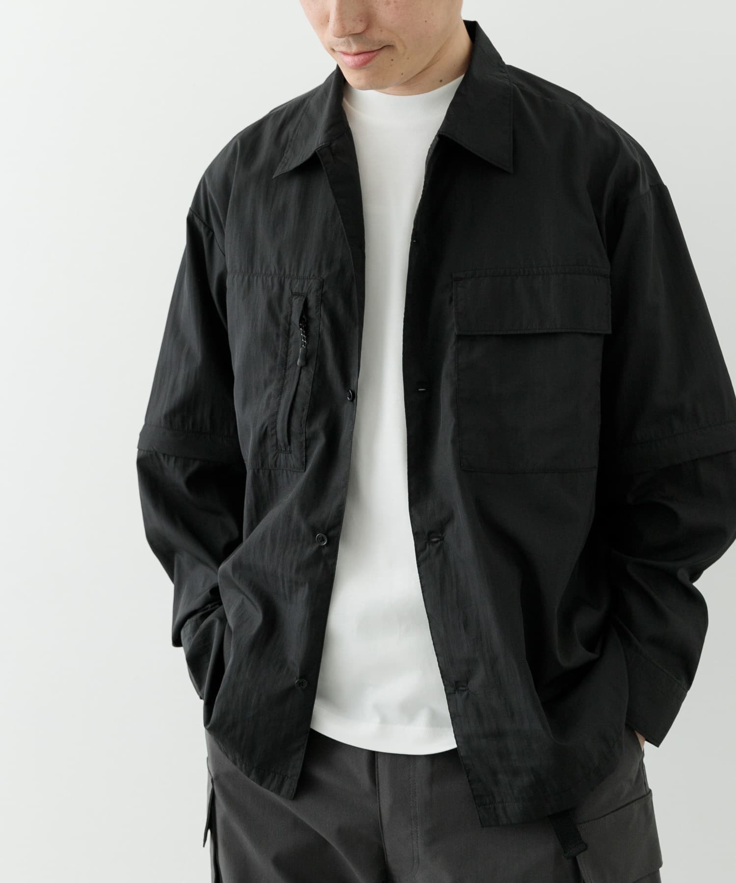 『セットアップ対応』スーパーライトナイロン2wayシャツ