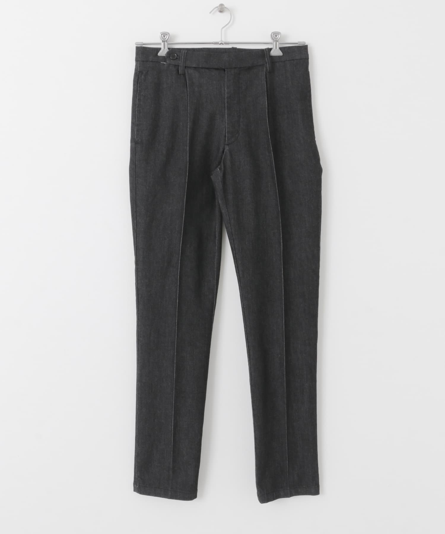 1-tuck テーパード デニムスラックス BLK M