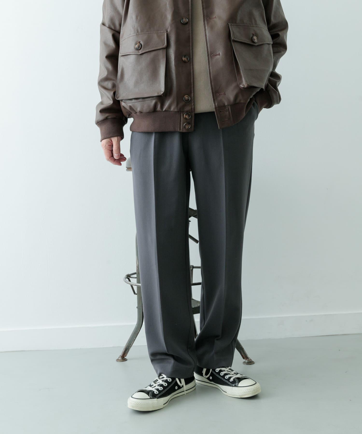 ストレッチ×ウォッシャブル裏キモウスラックス