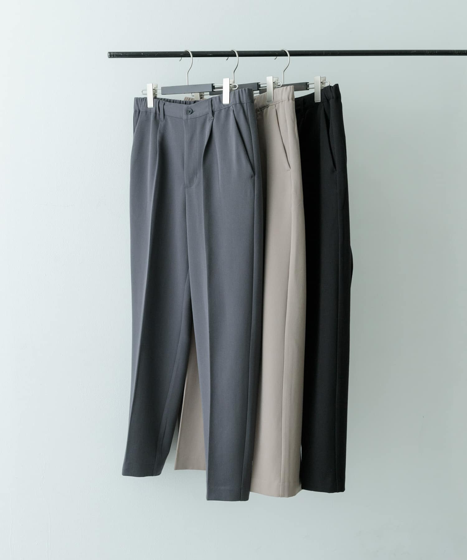 ストレッチ×ウォッシャブル裏キモウスラックス GRY M