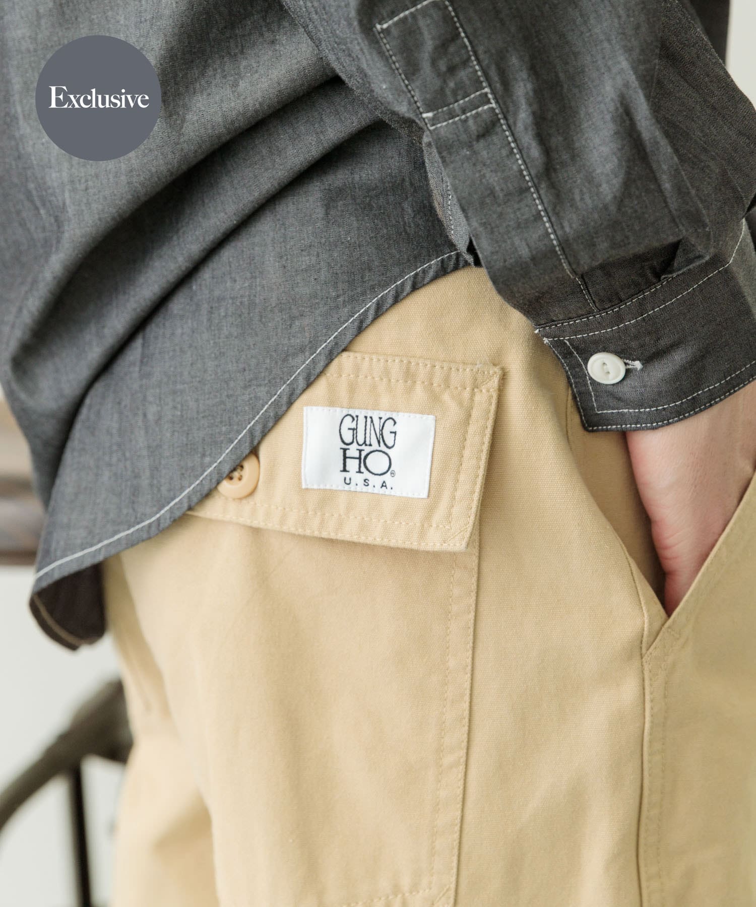 『別注』GUNGHO×ITEMS　ベイカーパンツ BEG M