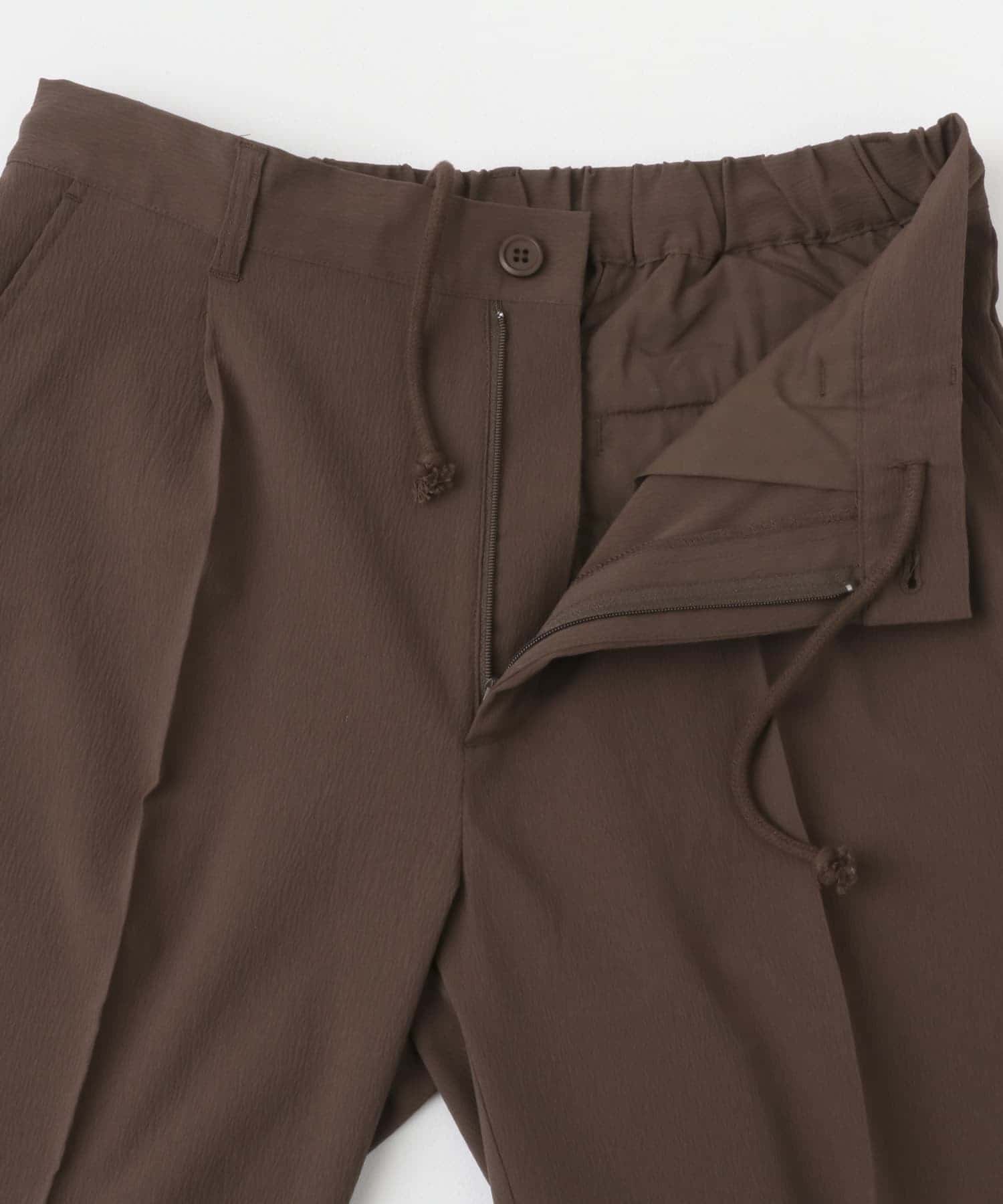 『セットアップ対応』ヨウリュウ1-tuckテーパードパンツ BRN M