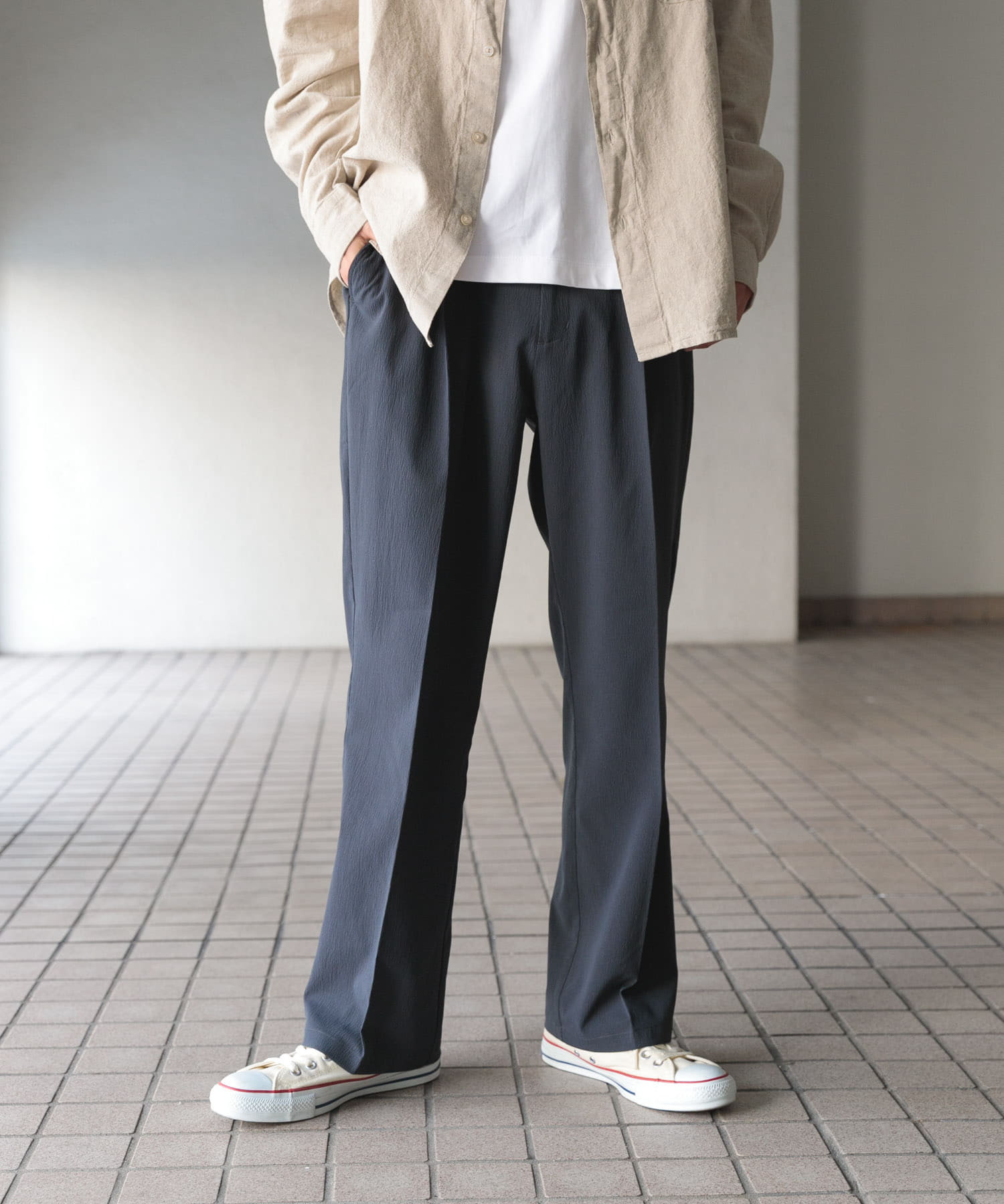 『セットアップ対応』ヨウリュウ1-tuckテーパードパンツ