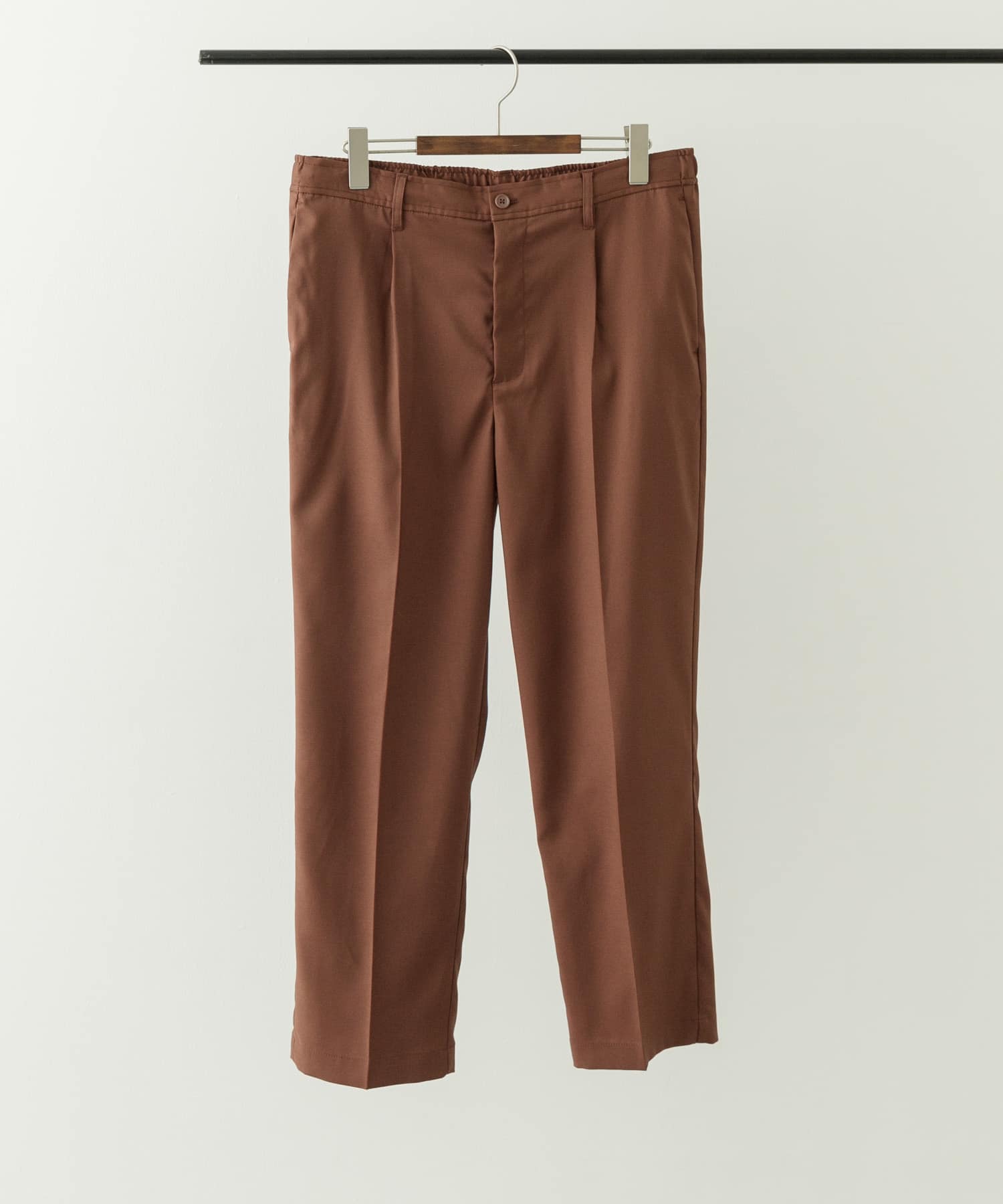 1-tuckストレッチイージーパンツ BRN M