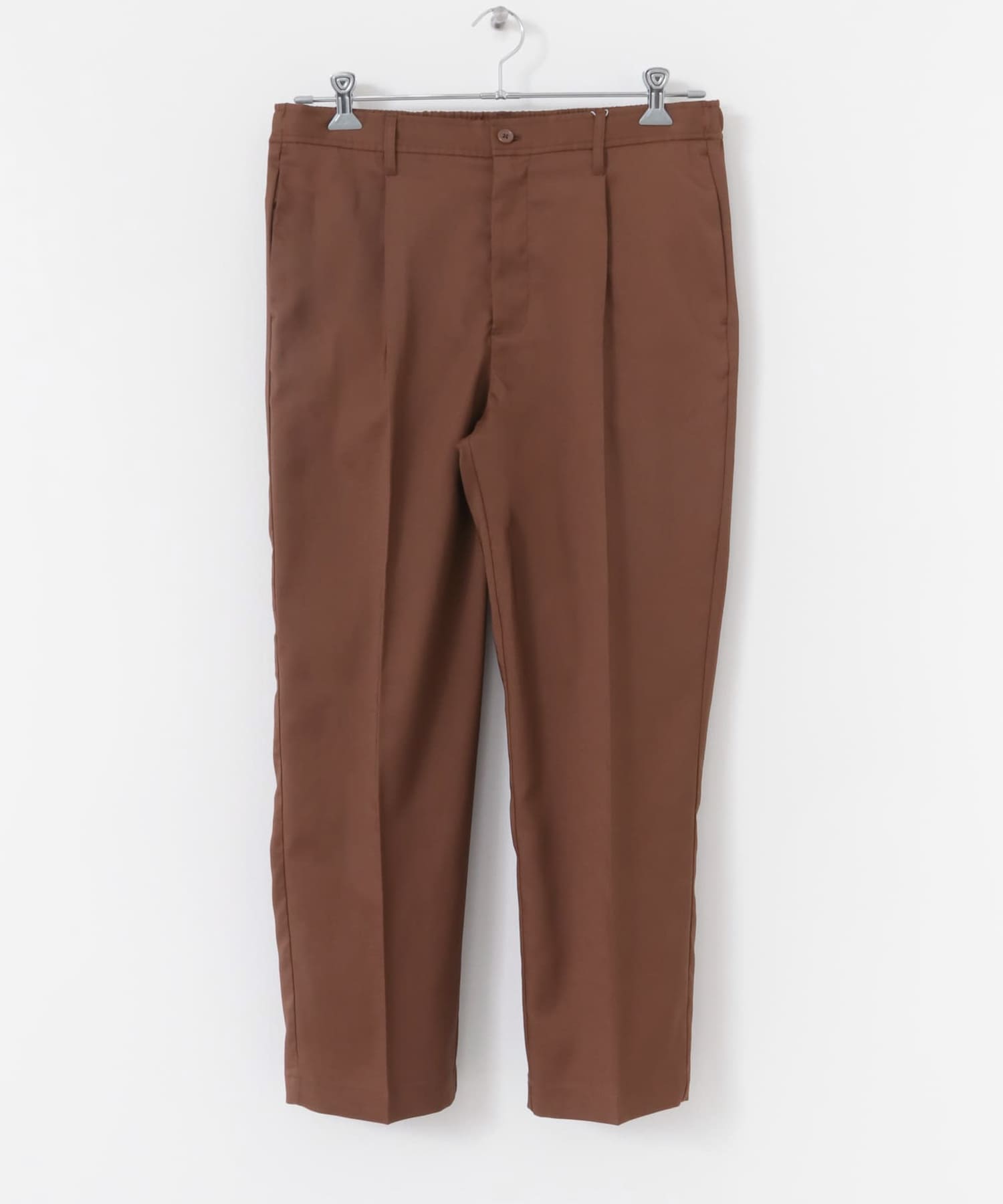 1-tuckストレッチイージーパンツ BRN M