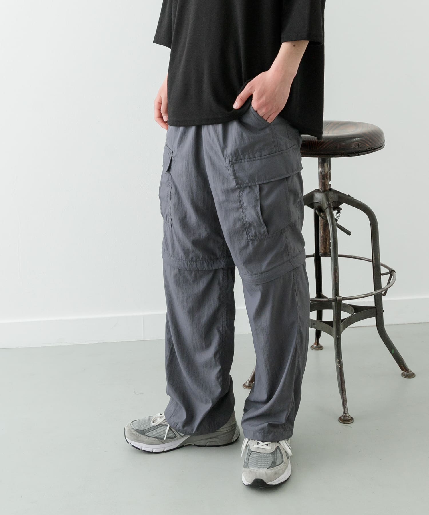 altared ナイロンカーゴパンツ Nylon Wide Track Pants[NAVY] – altared
