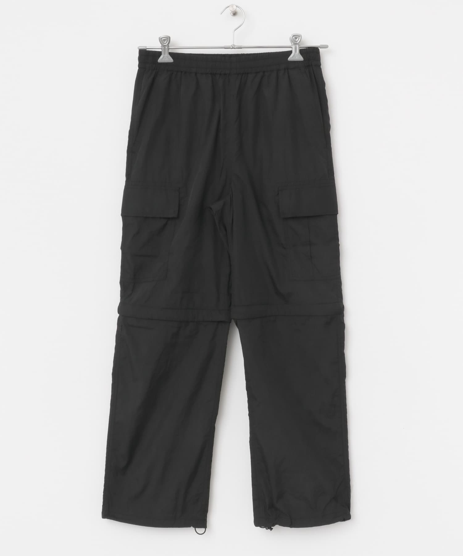 『セットアップ対応』スーパーライトナイロン2wayカーゴパンツ BLK M