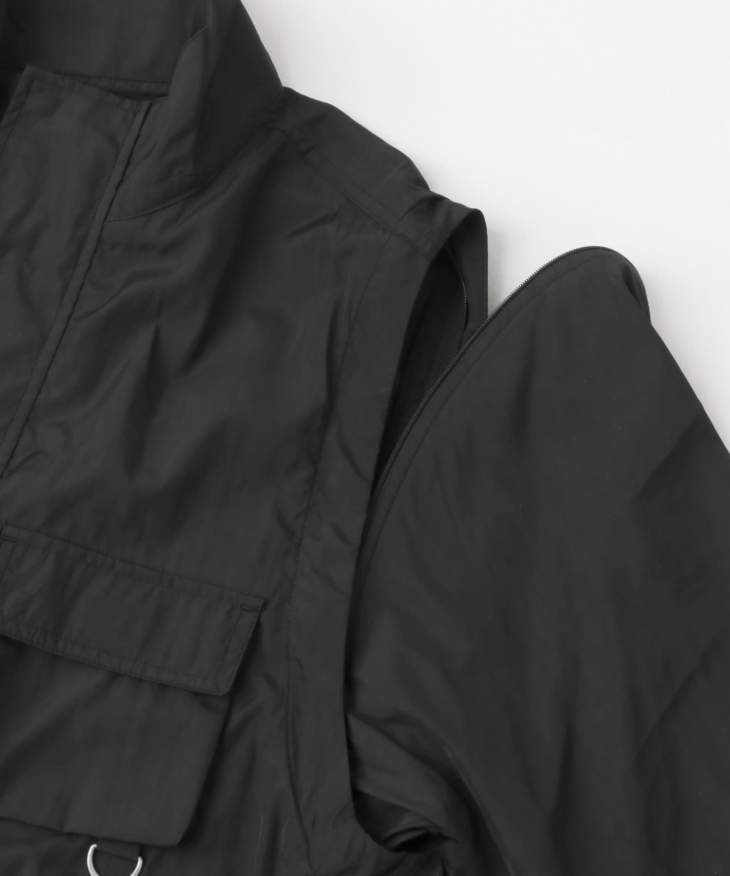 『セットアップ対応』スーパーライトナイロン2wayブルゾン BLK M