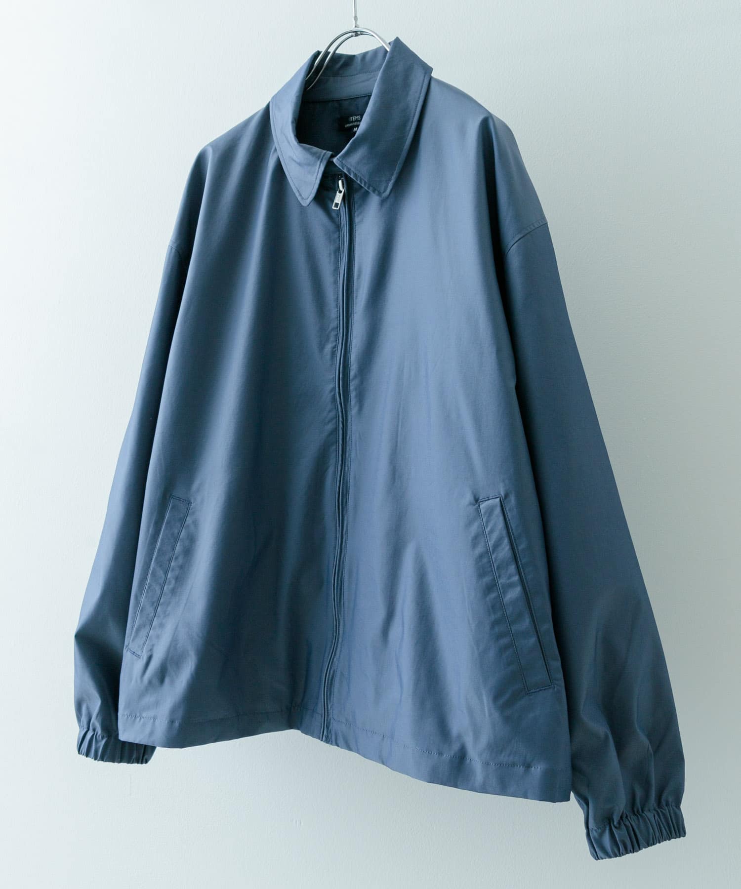 ナイロンシャンブレー ハリントンジャケット BLU M