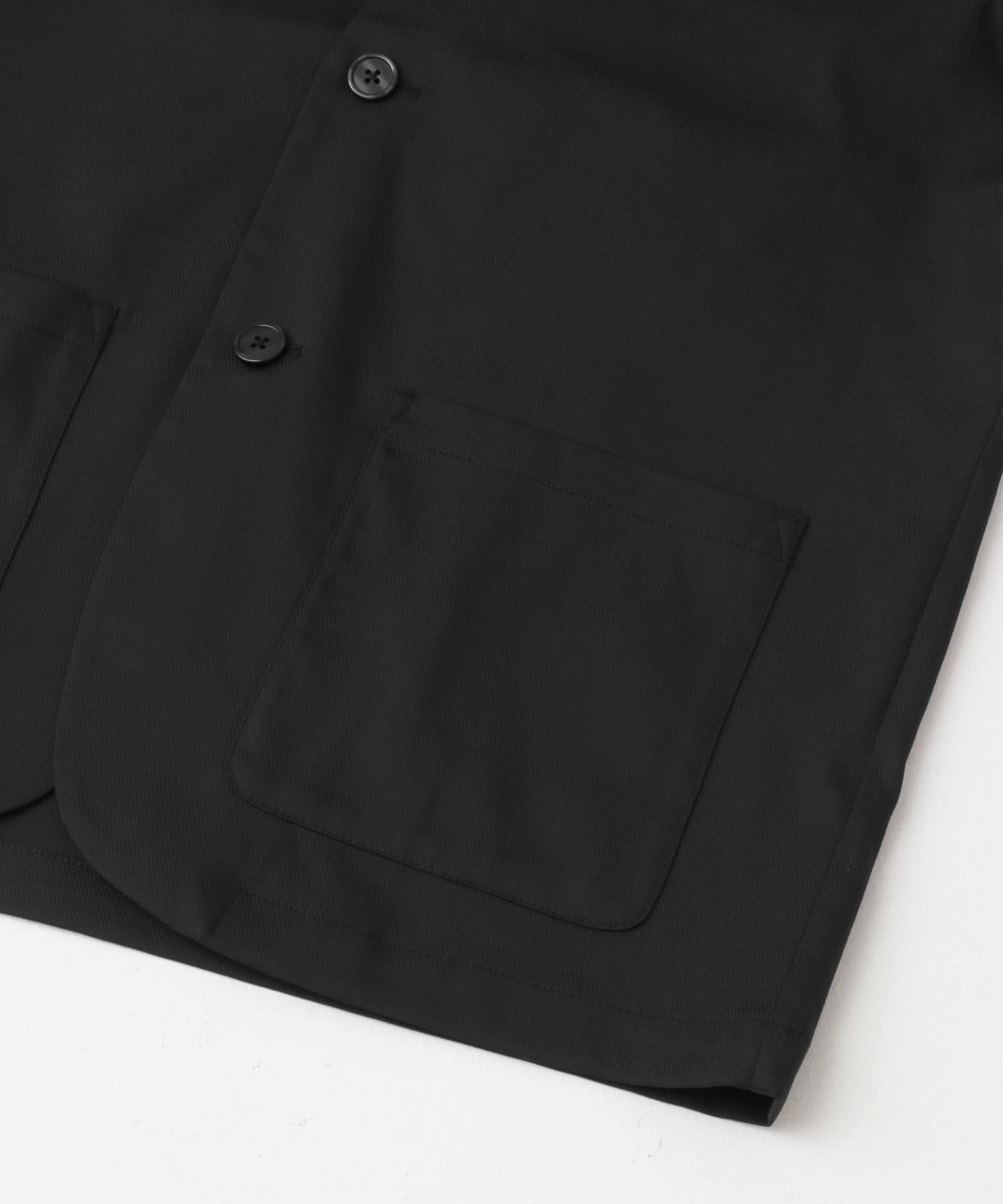 『セットアップ対応』マシンウォッシャブルピケノーラペルジャケット BLK M