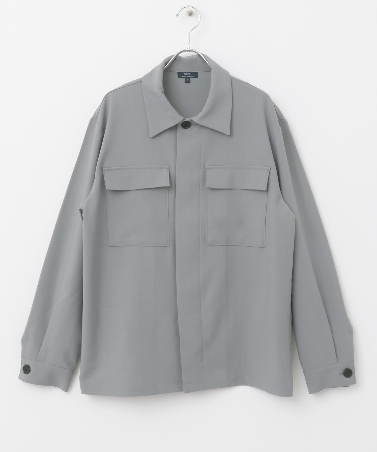 2wayストレッチ比翼ジャケット GRY M