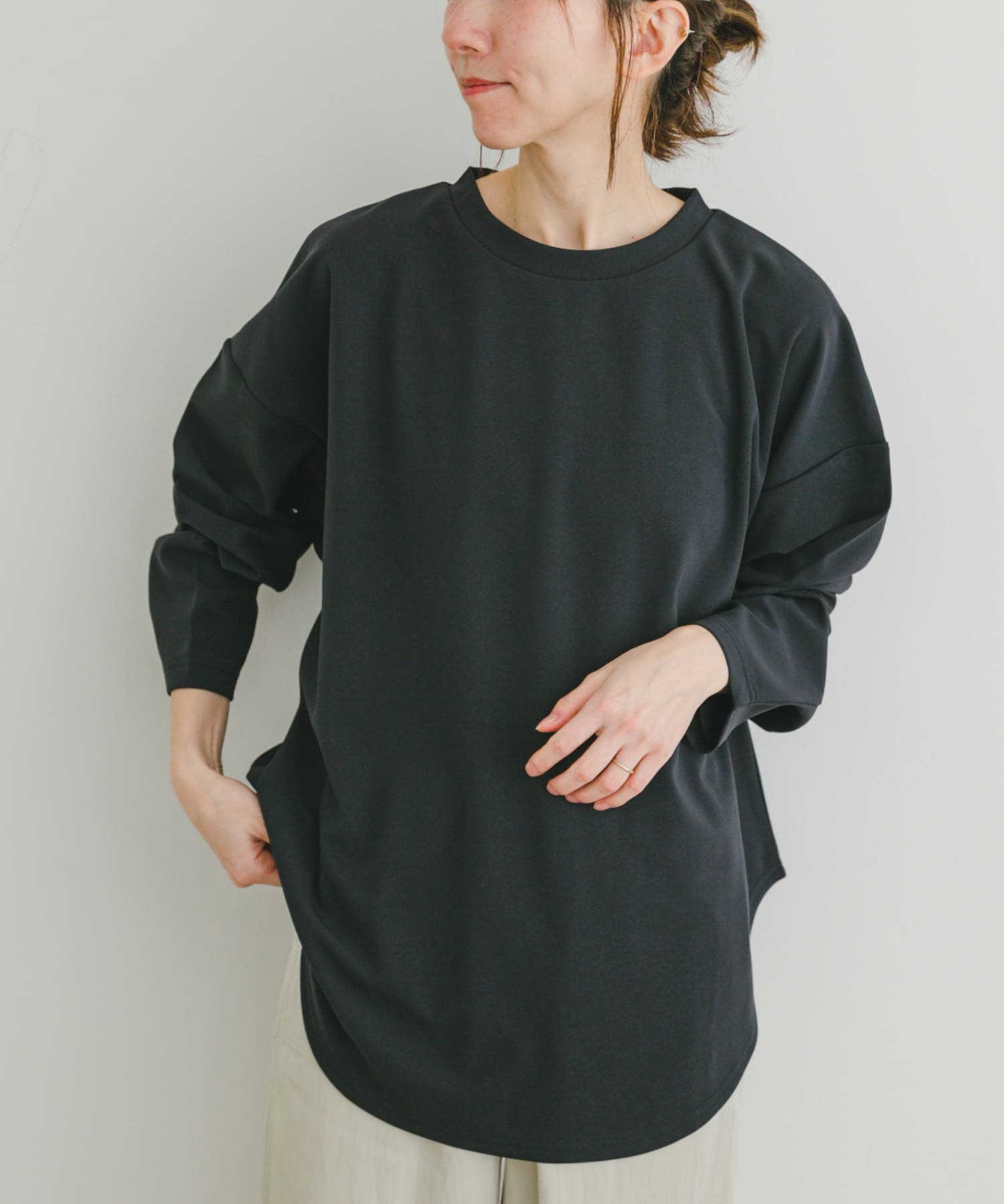 カットジョーゼットロングTシャツ