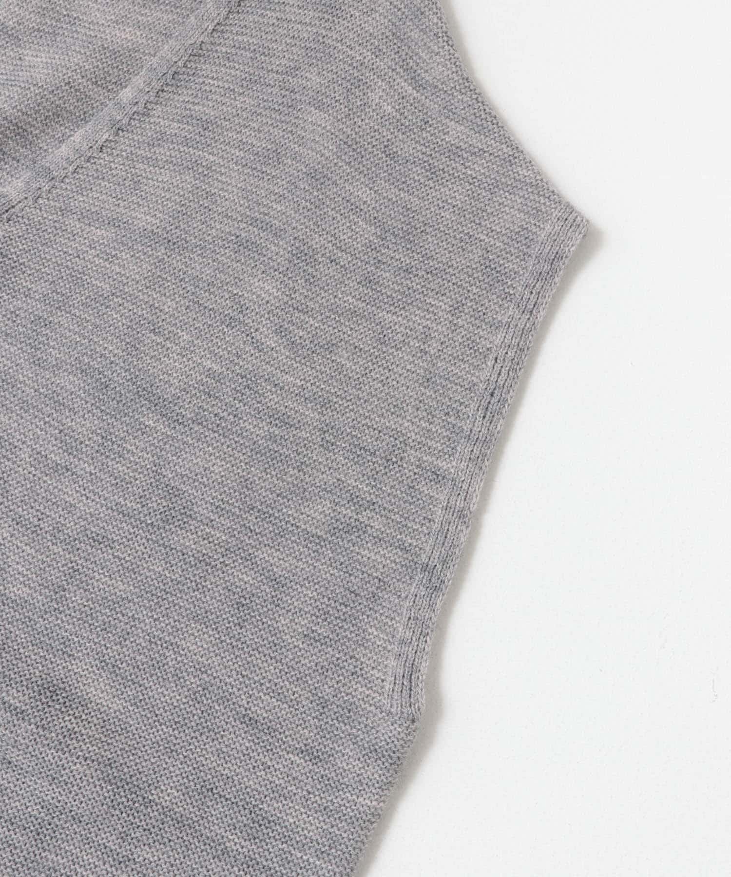 アンゴラタッチユルVニットベスト GRY FREE