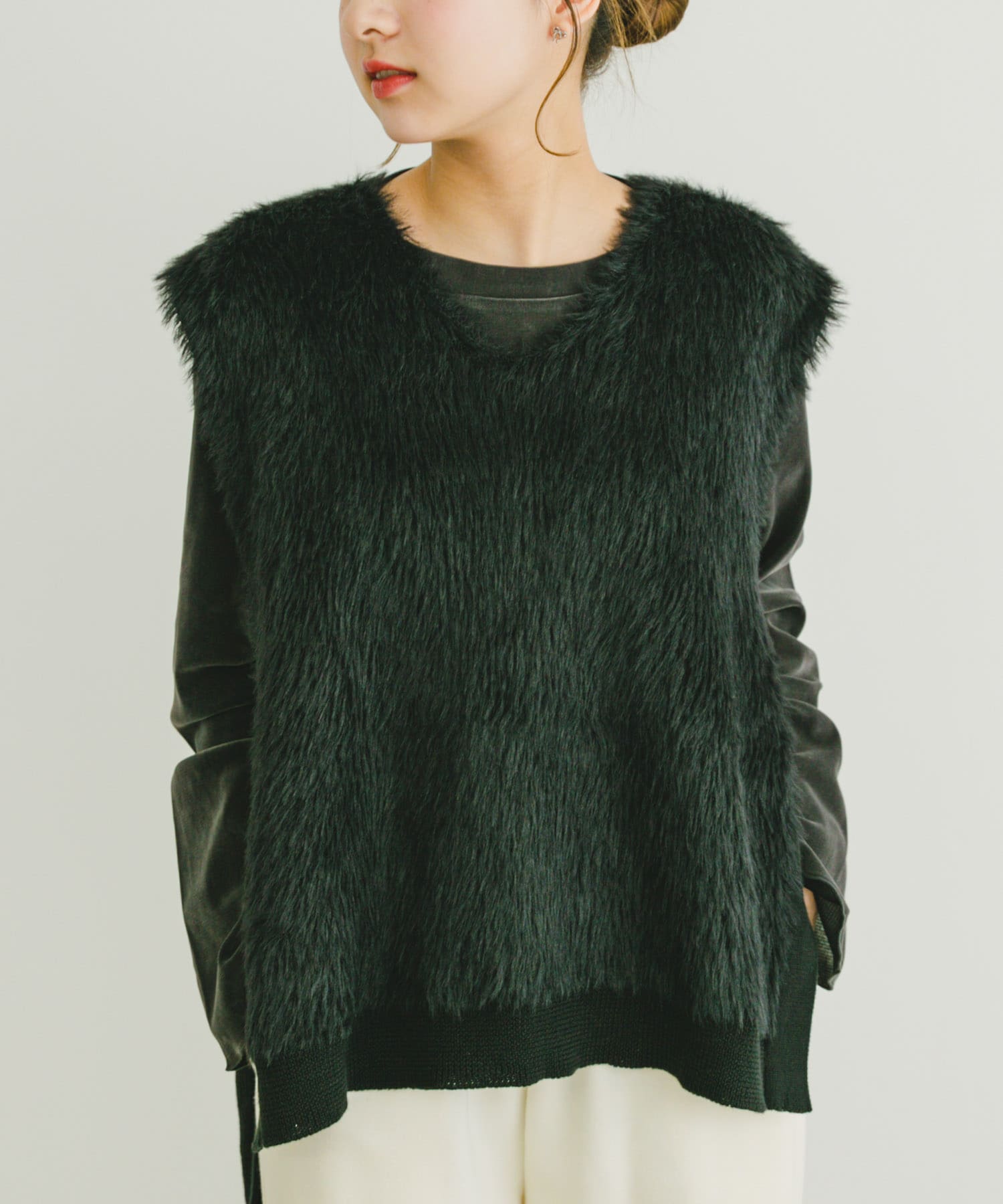 TOPS:ITA4-21A013 シアーベロアロングTシャツ