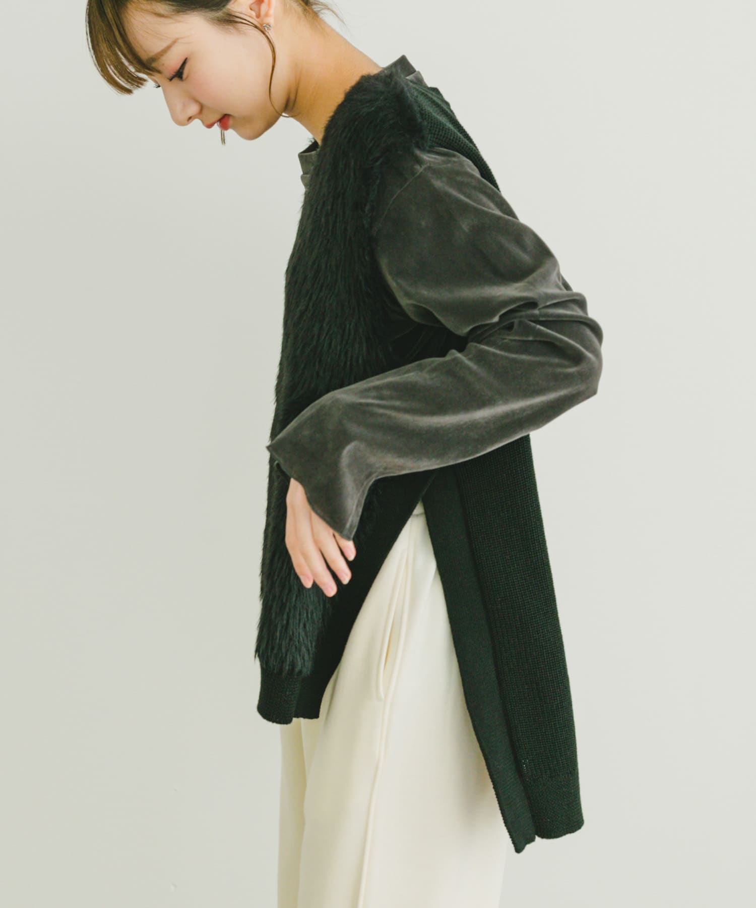 TOPS:ITA4-21A013 シアーベロアロングTシャツ