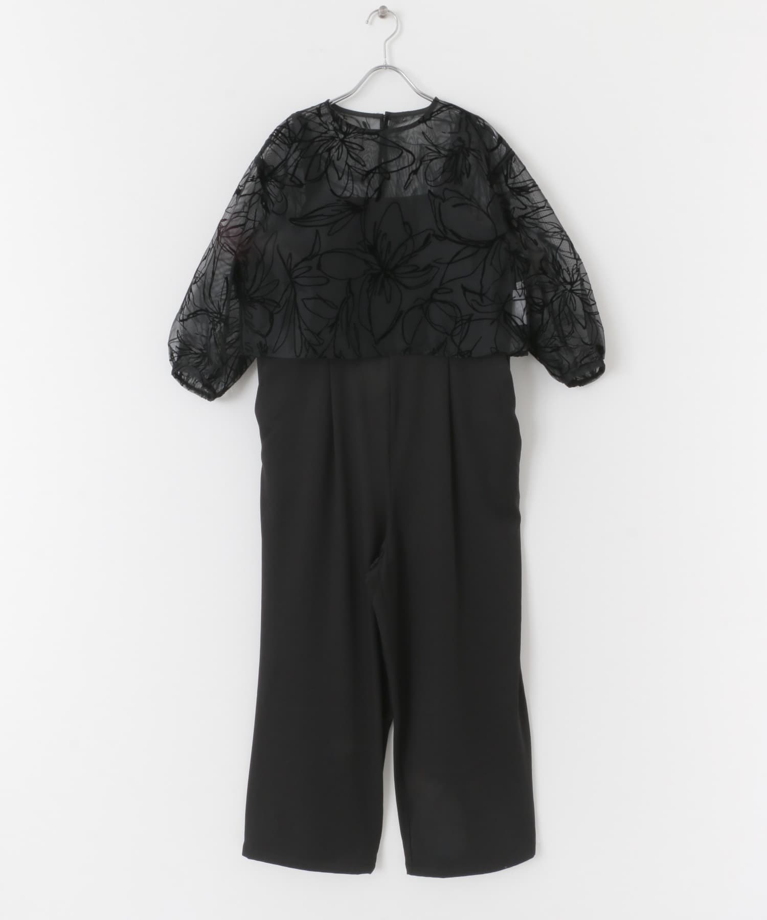 チュールトップス×オールインワンセット BLK FREE