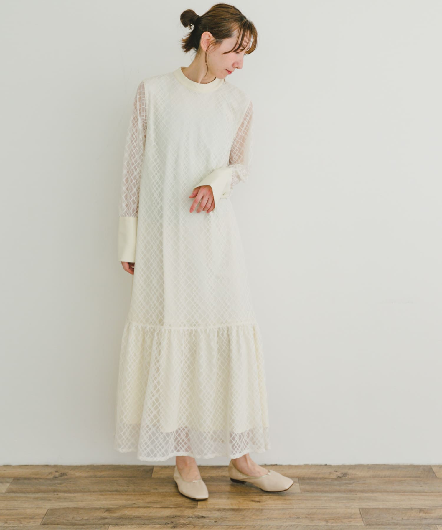 シアーハイネックワンピース