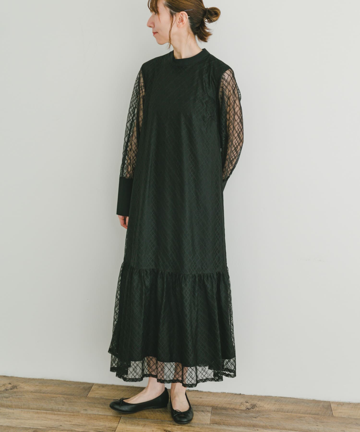 シアーハイネックワンピース