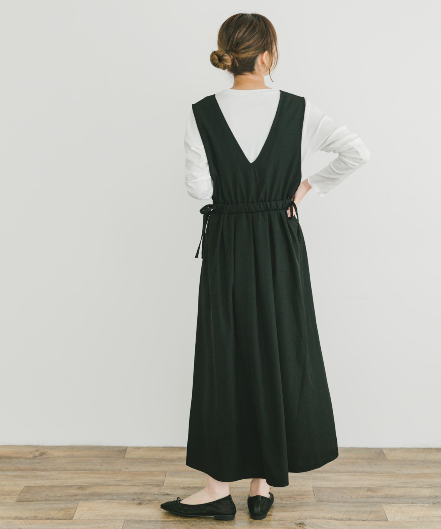 ギャザージャンスカ(ロングスリーブインナーセット)(FREE BLK