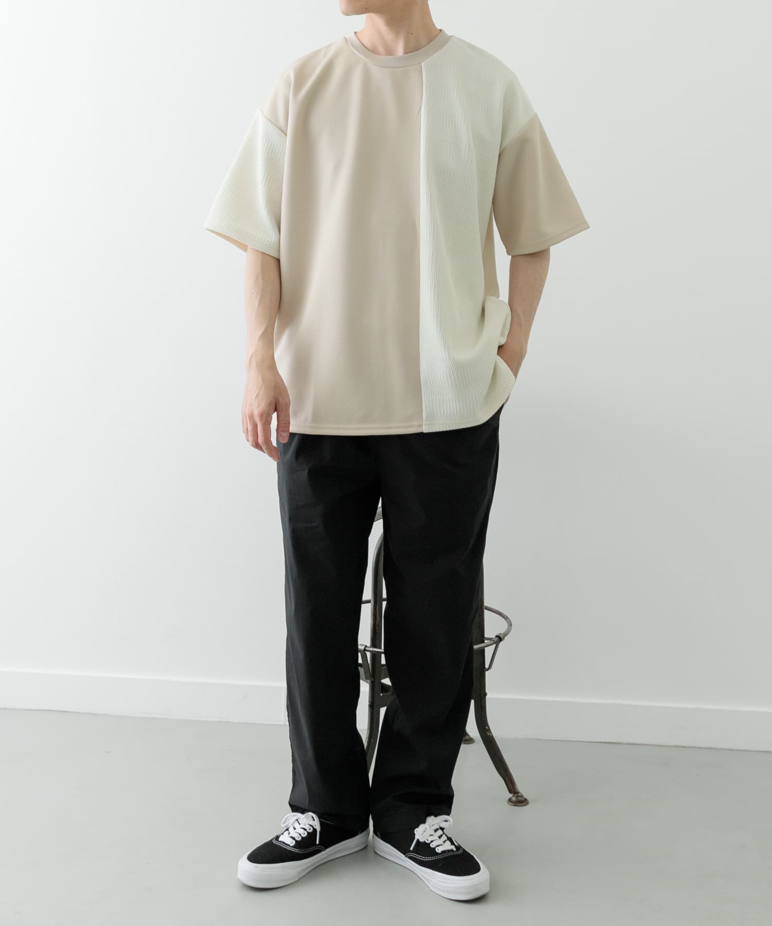 クルーネックジャカード切替トップス(M BEG): トップス｜URBAN