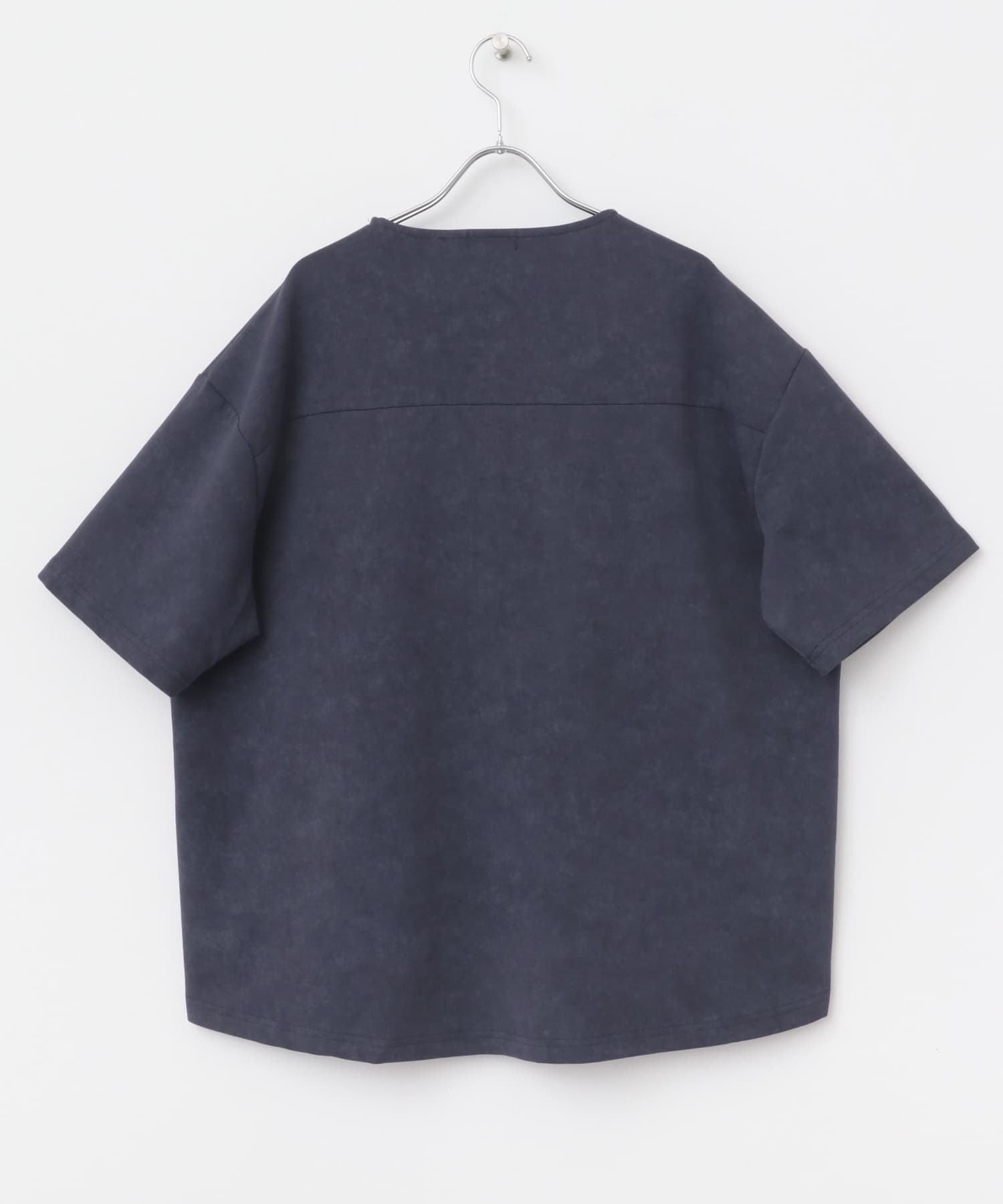 ワンポイント刺繍フェードポンチtops NVY M