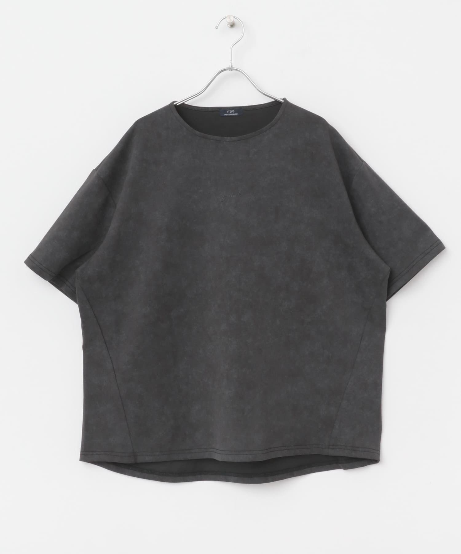 ワンポイント刺繍フェードポンチtops BLK M