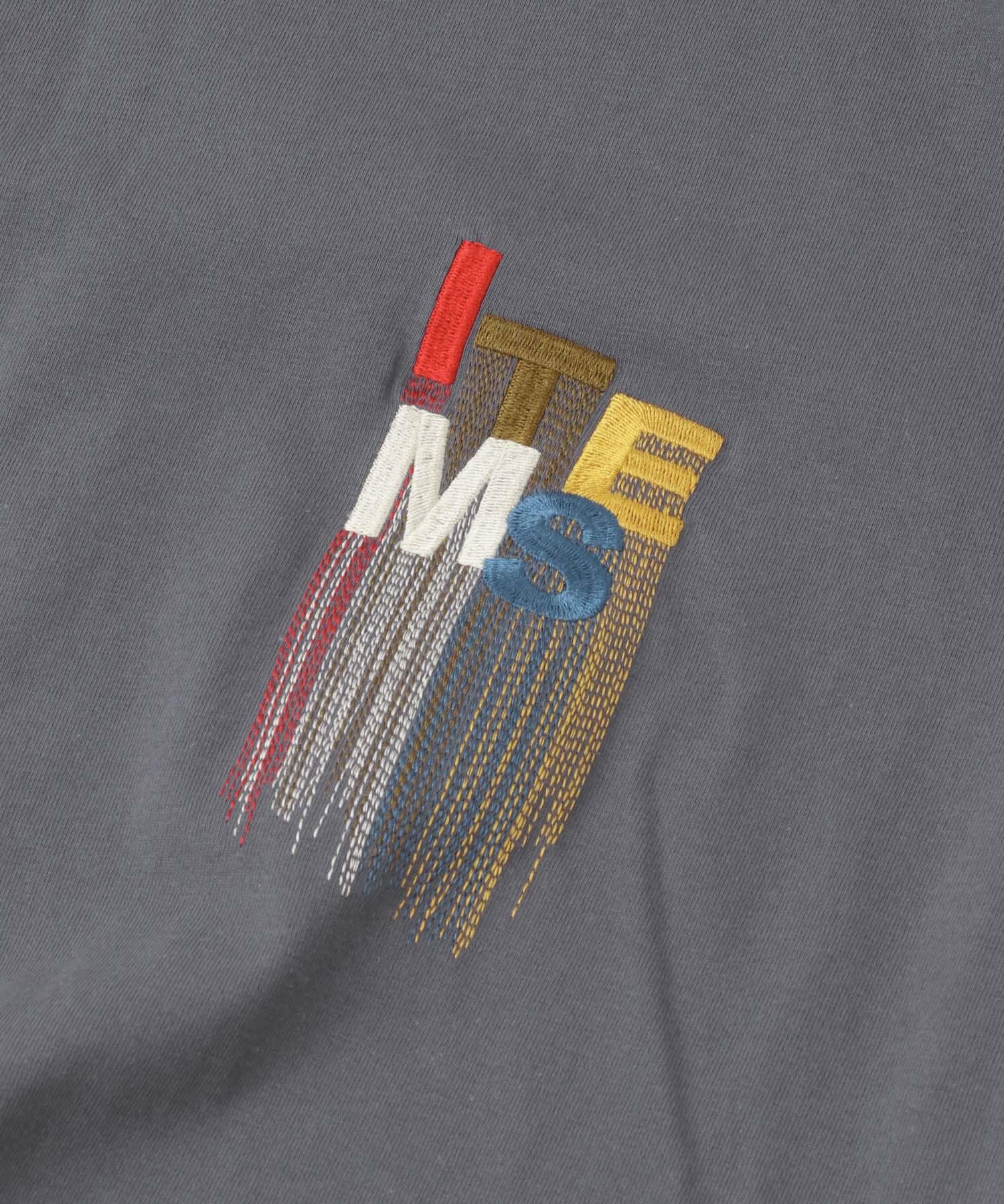 フリンジ刺繍T-shirts Logo CHA M