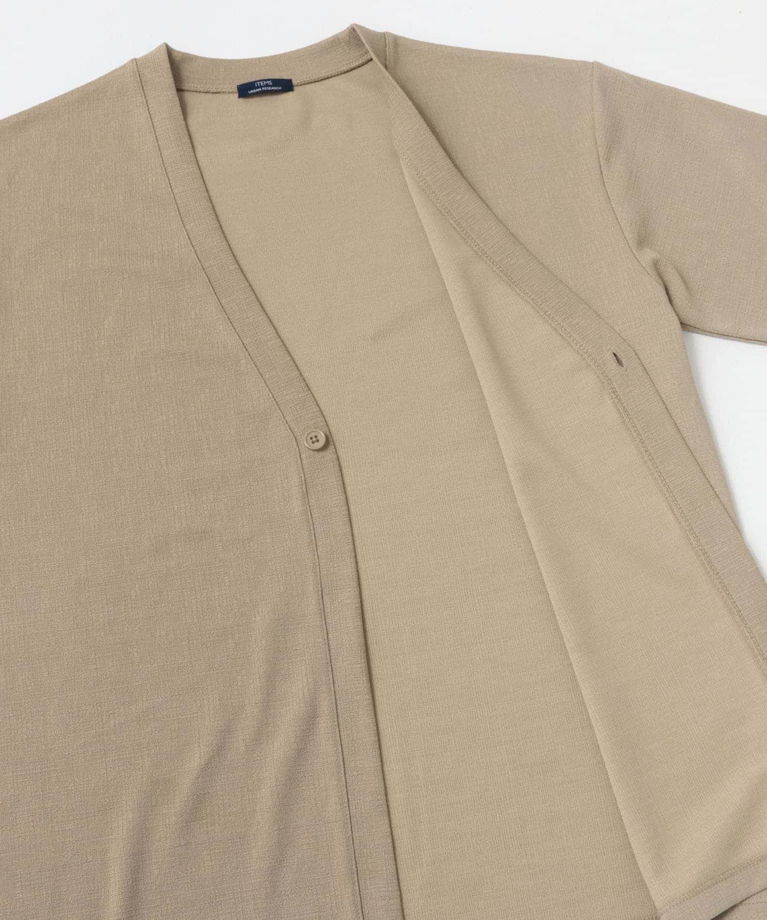 ジャガード5分袖カーディガン+ポンチTシャツセット BEG M