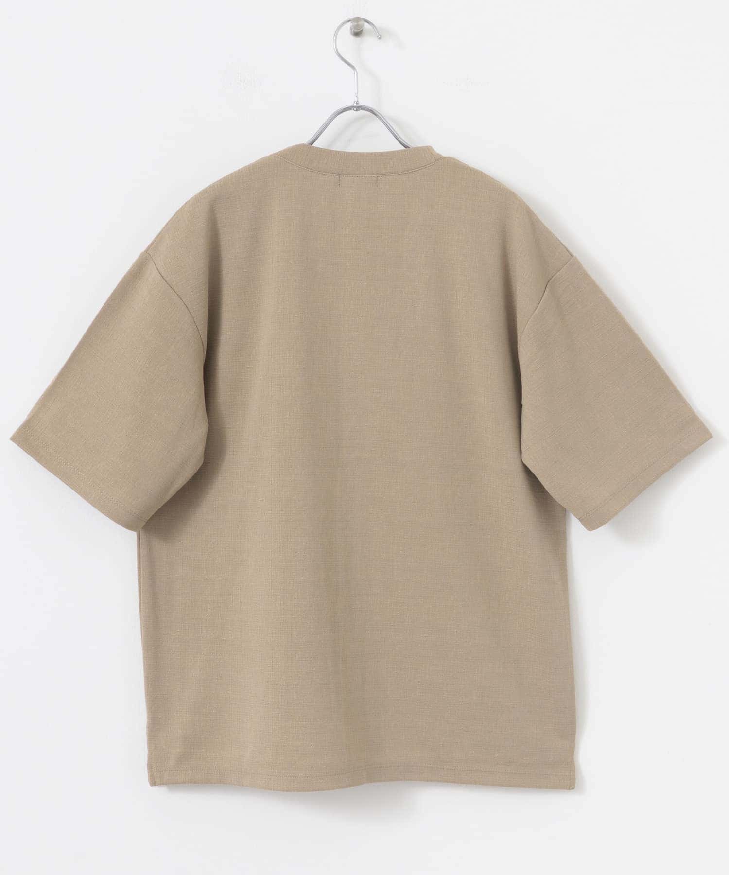 ジャガード5分袖カーディガン+ポンチTシャツセット BEG M