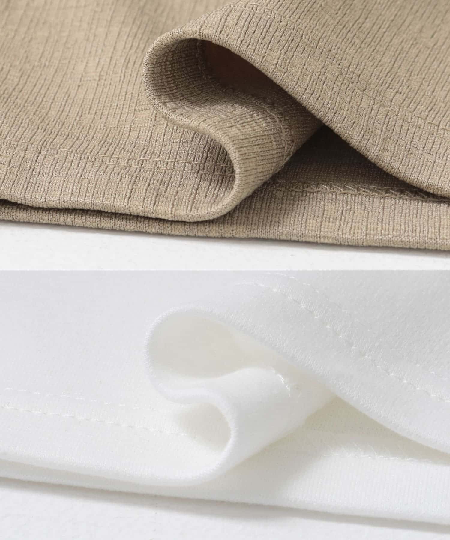 ジャガード5分袖カーディガン+ポンチTシャツセット BEG M