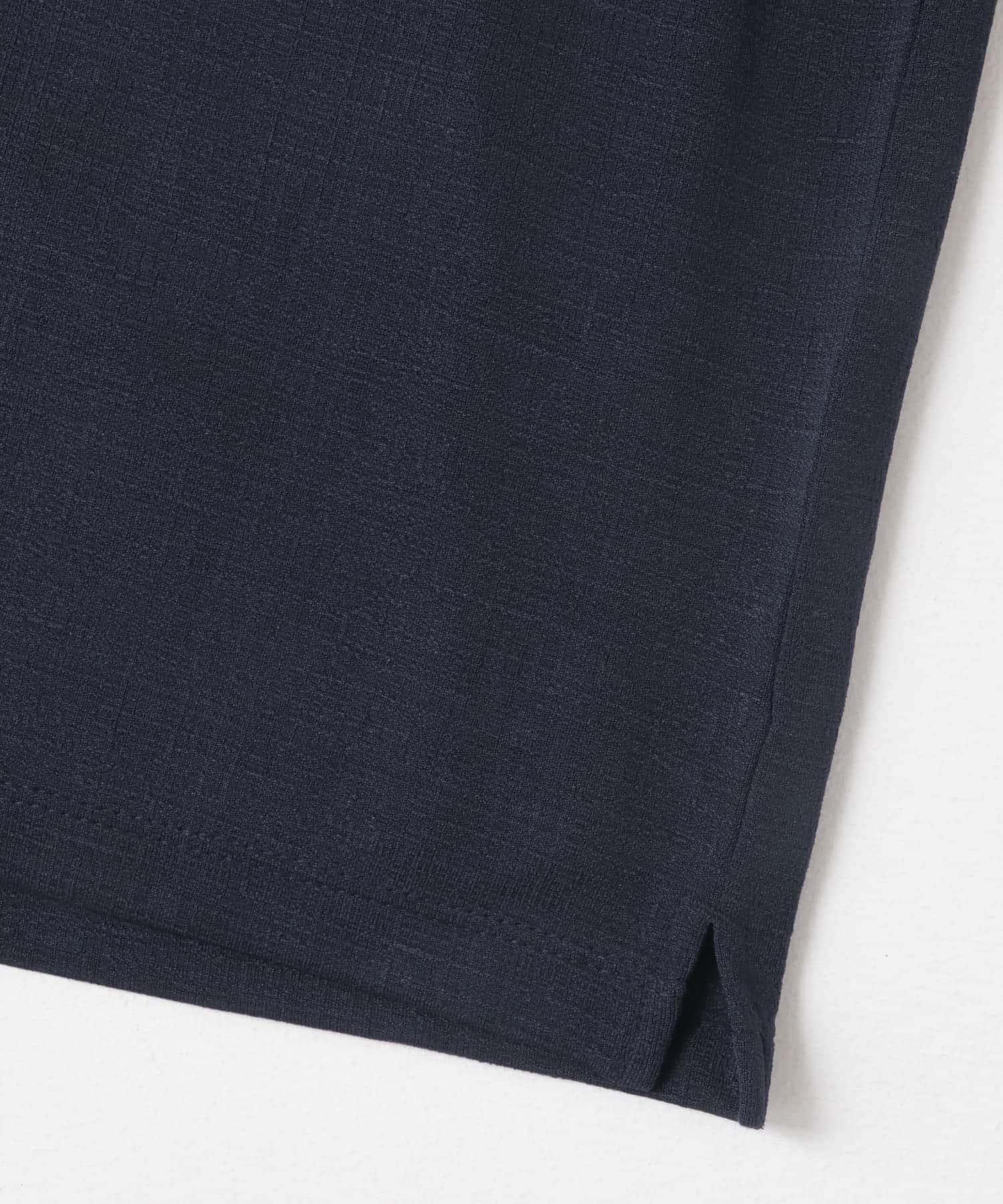 ジャガード5分袖カーディガン+ポンチTシャツセット NVY M