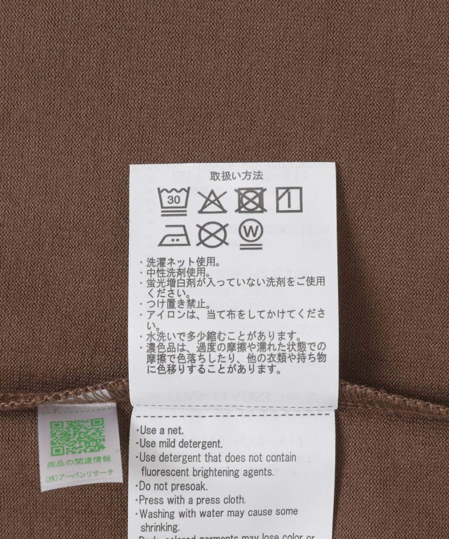 ブランケットステッチクルーネックTシャツ BRN S