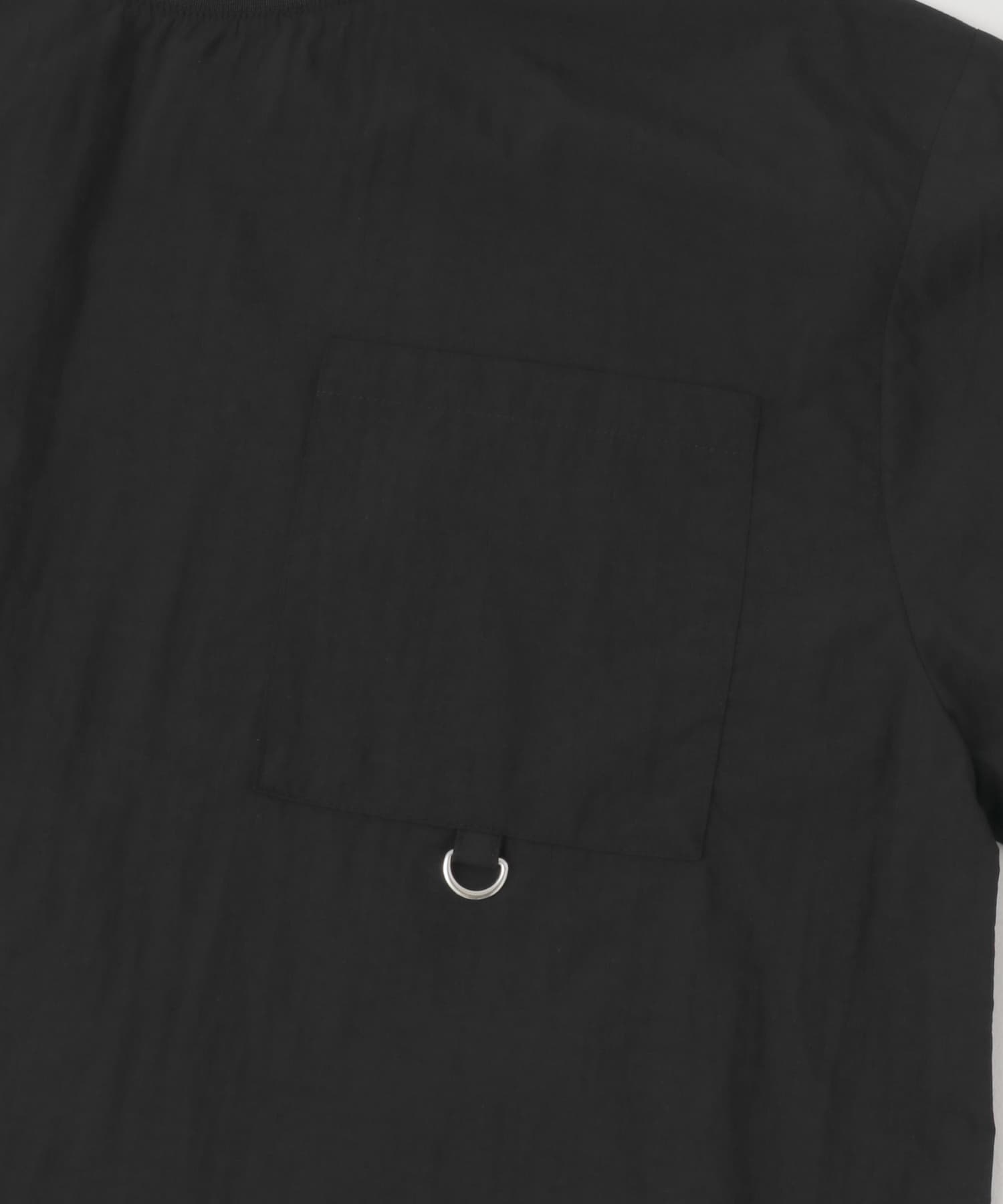 『撥水/イージーケア/接触冷感/UVカット』タスランナイロンクルーネックドロストTシャツ BLK M