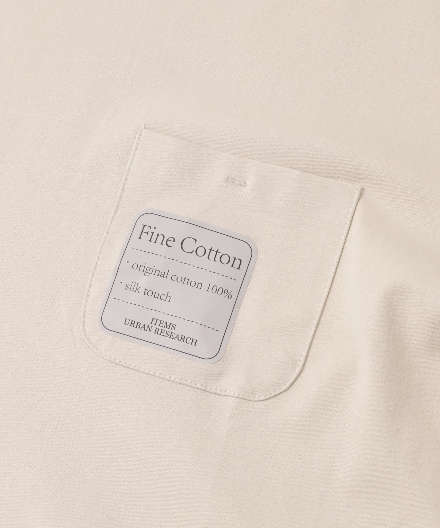 Fine Cotton クルーネックポケットTシャツ BEG S